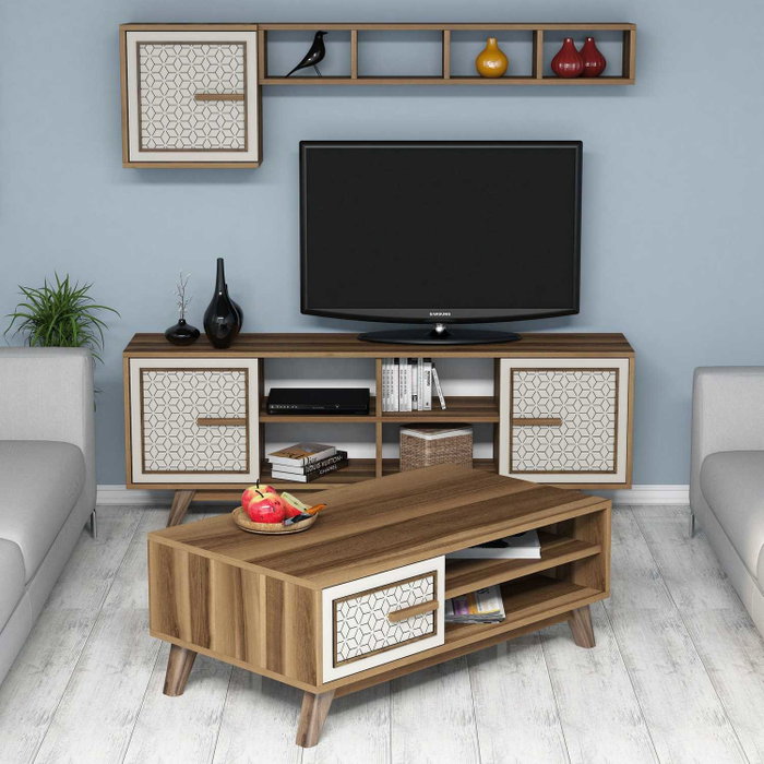 Hanah Home Ayla - Nogal, Crema Hanah Home Ayla - Nogal, Crema